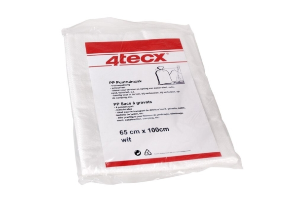 4tecx Puinruimzakken pp geweven 65 x 100 10 stuks