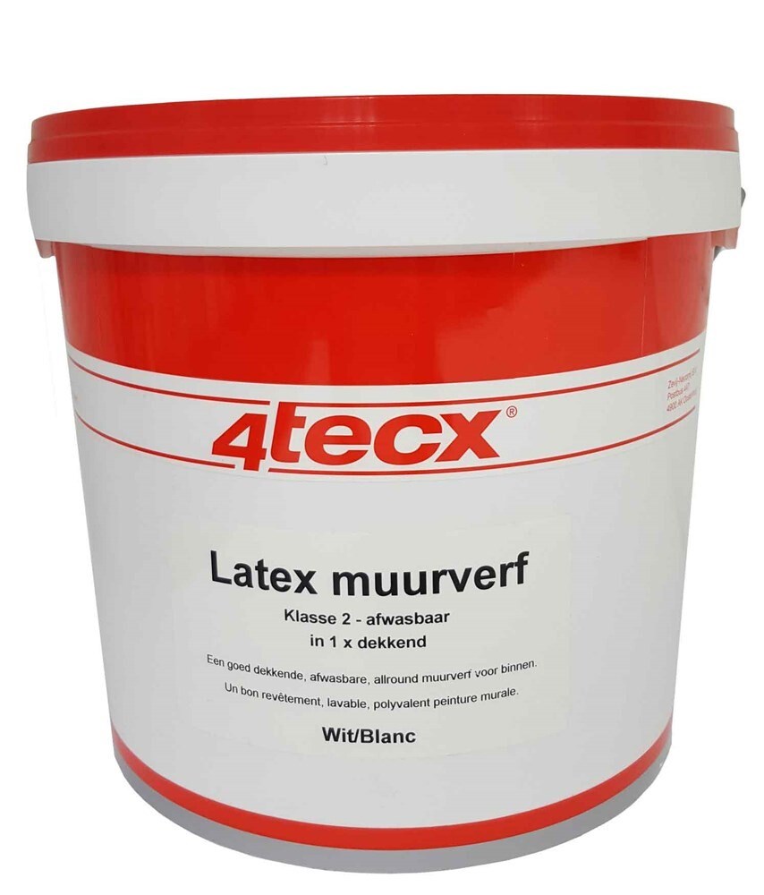 4tecx Muurverf klasse 2 afwasbaar superdek 5ltr