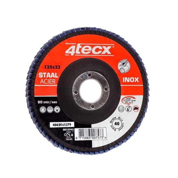 4tecx Vlaklamellenschijf Mega-Line 125 x 22,2mm korrel 120