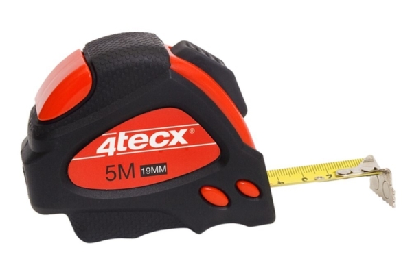 4tecx Rolbandmaat autolock magnetisch 5m x 19mm