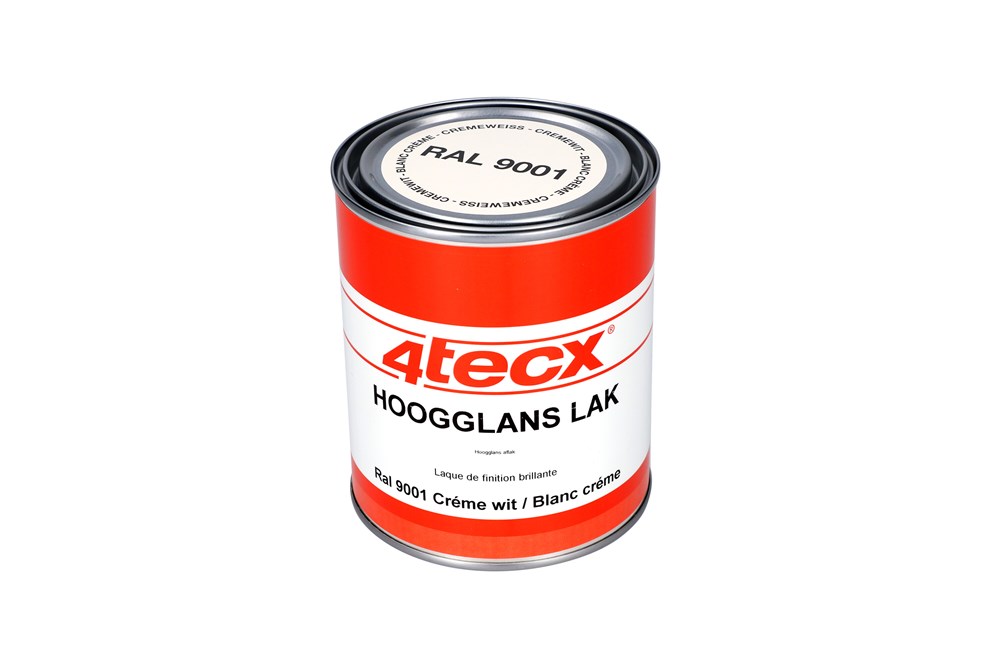 4tecx Hoogglans lak RAL 9001 crème wit 0,75ltr