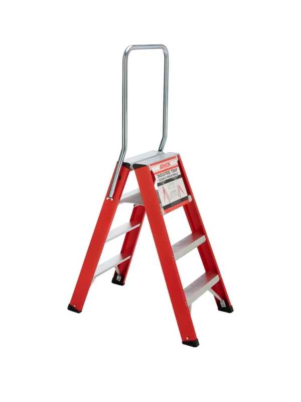 4tecx Trap dubbel oploopbaar aluminium 2 x 4 tredes met beugel