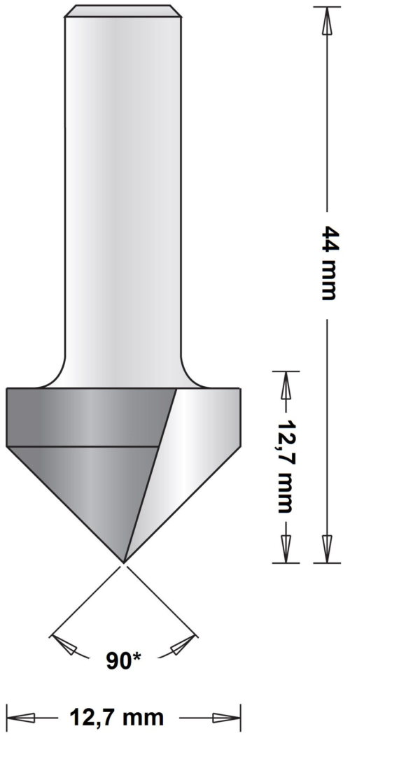 8 MM V-GROEFFREES12.7X44X90