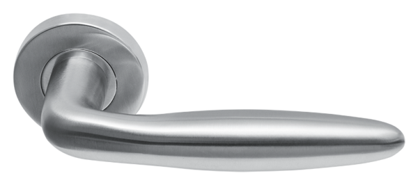 Deurklink Luno massief op rond rozet geveerd