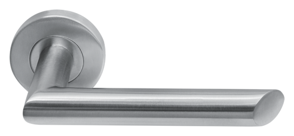 Deurklink Cero rvs basis op rond rozet geveerd