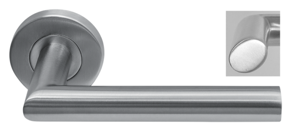 Deurklink Nexus rvs basis op rond rozet geveerd