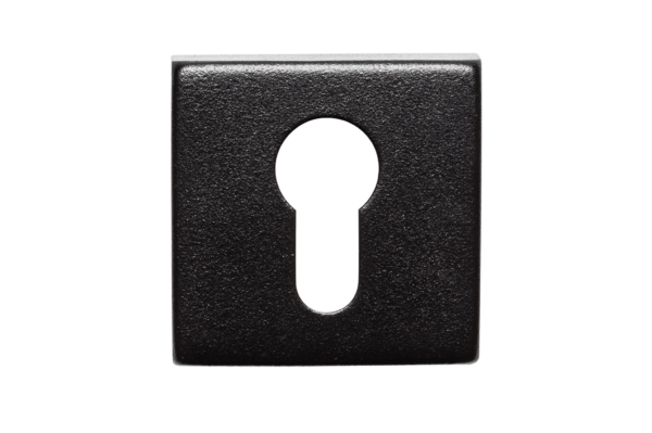 Cilinderrozet zwart vierkant