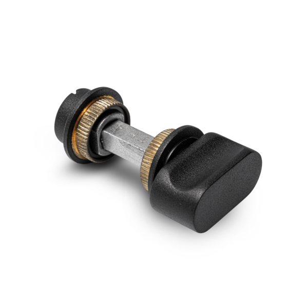 Vrij-Bezet rozet zwart rond minimalistisch