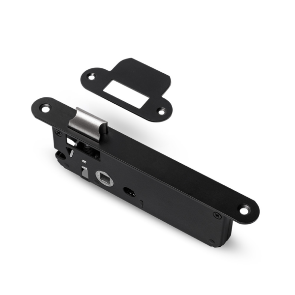 Smalslot zwart 50x137 doornmaat 35, voorplaat 20x174 inclusief sluitplaat en schroeven
