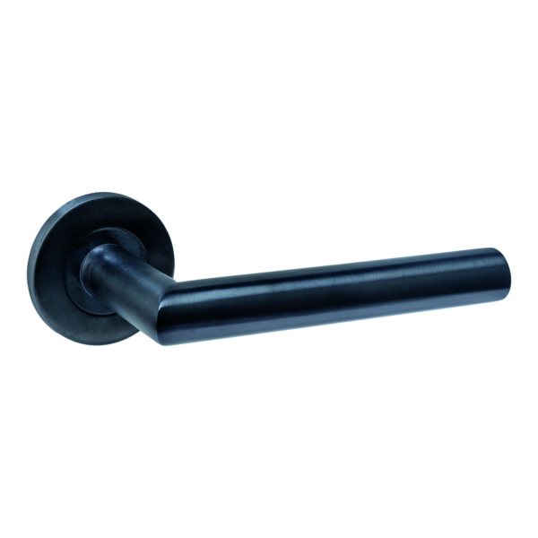 Deurkruk Q 01 op rozet verdekt ø52x6mm PVD zwart