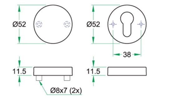 Veiligheidsrozet paar SKG*** rvs mat blind/PC