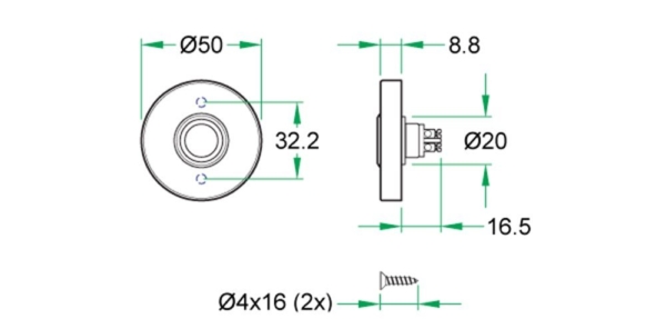 Beldrukker rond zwart