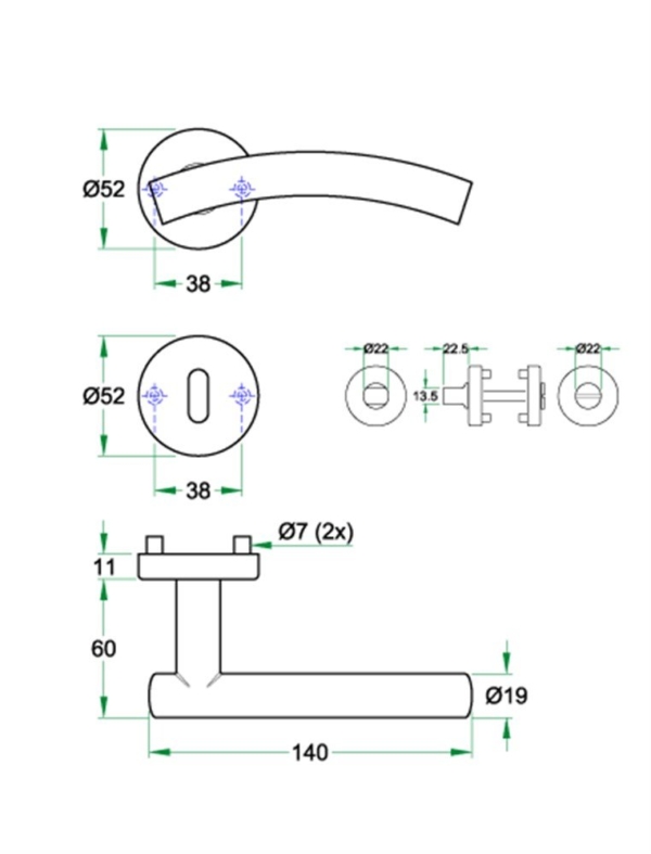 Krukgarn SIPO rvs mat WC 8mm