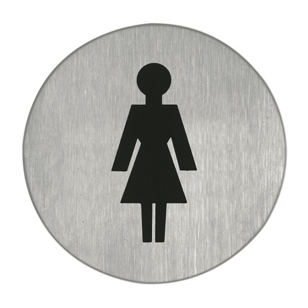 Symboolplaat dames ø75mm rvs mat