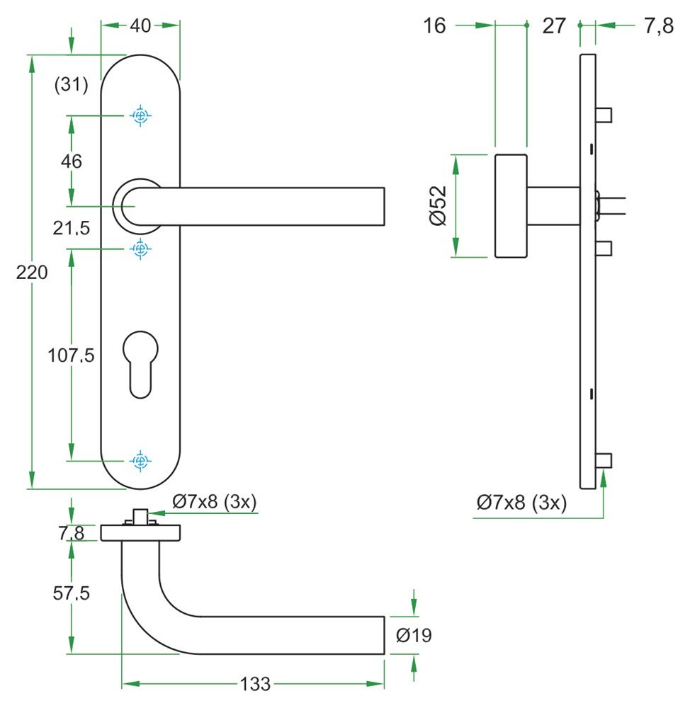 Krukgarn BODA PL rvs mat WC 8mm LS
