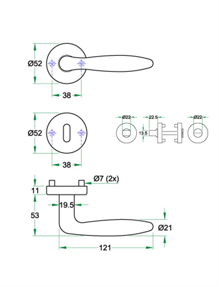 Krukgarn CINO rvs mat WC 8mm