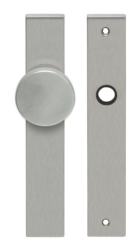 Knop/krukschild rechthoek LS rvs mat PC72