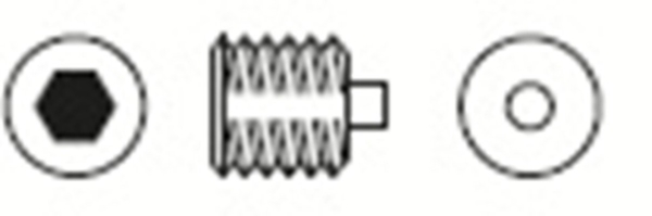 Inbusschroef M6x6mm tbv exc. vierkantstift
