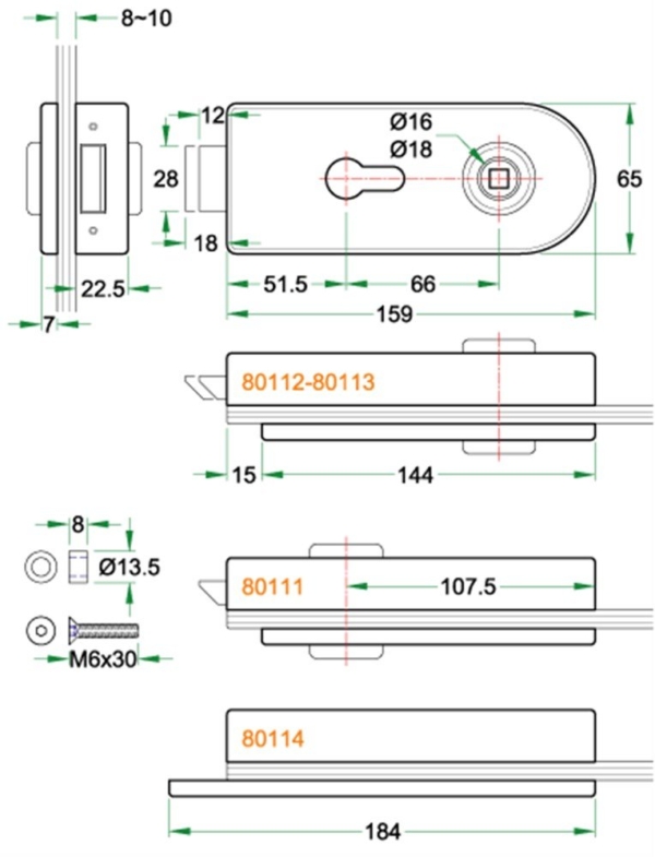 Glasdeurslot tegenkast München rvs mat