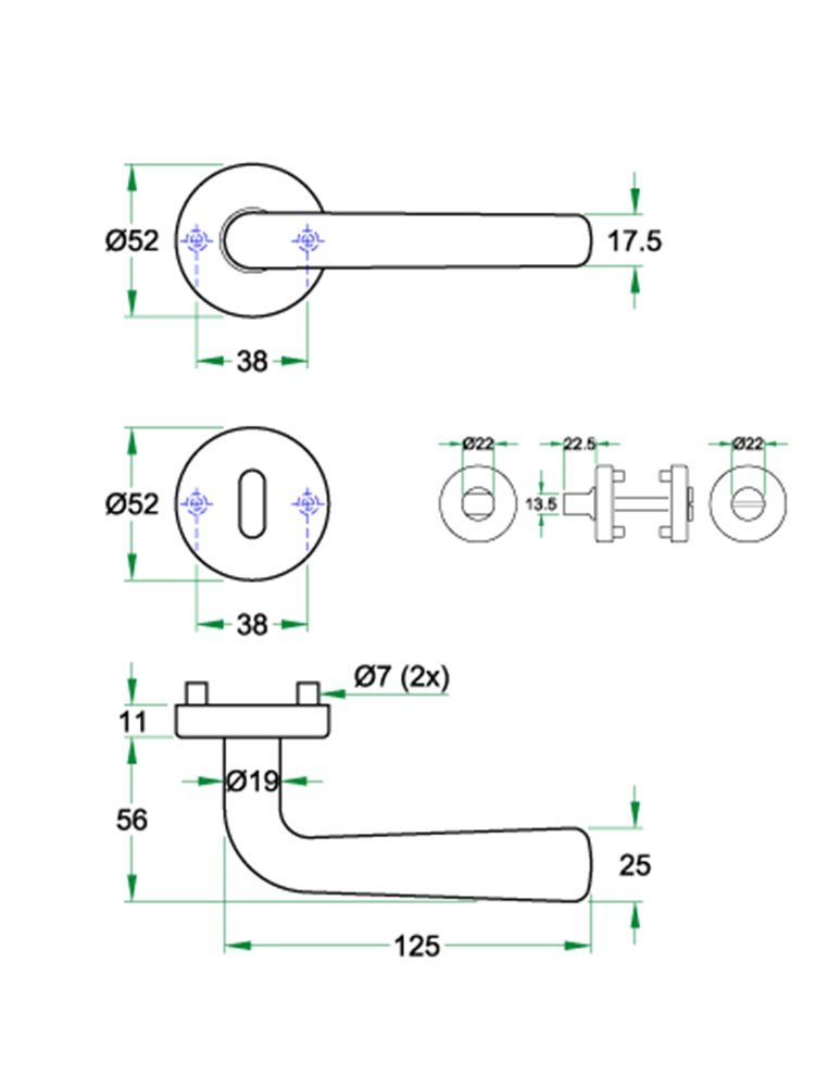 Krukgarn HALA rvs mat WC 8mm