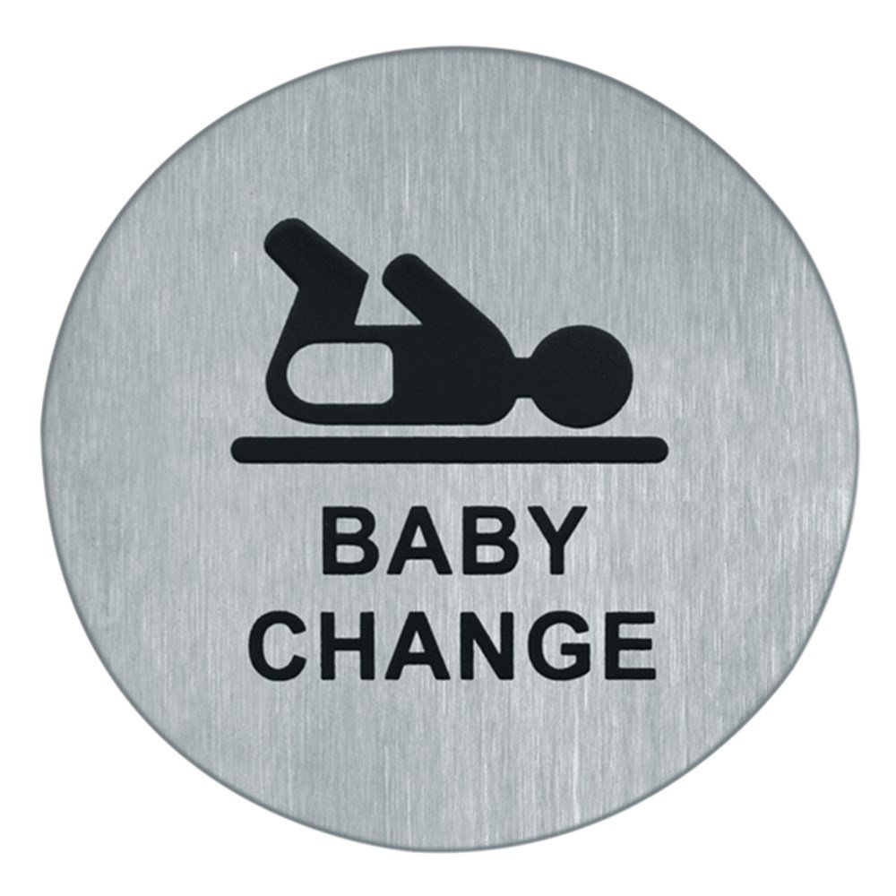 Symboolplaat baby change ø75mm rvs mat