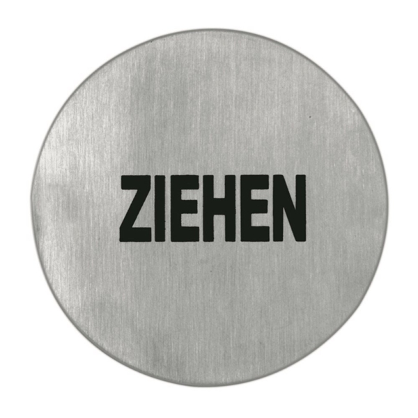 Symboolplaat ziehen ø75mm rvs mat