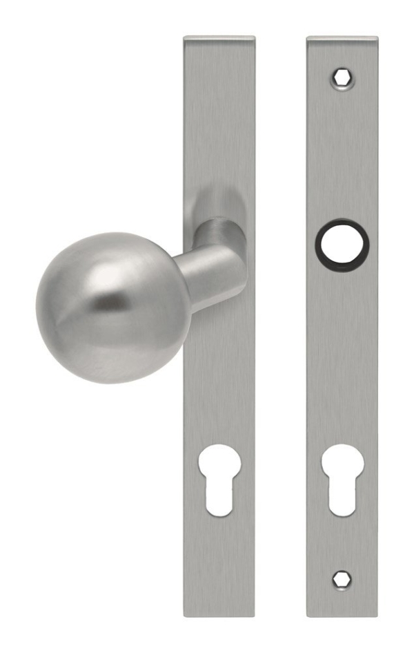 Knop/krukschild smal rechthoek LS rvs mat PC92