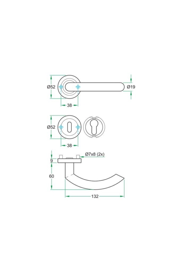 Krukgarn GINO SC rvs mat WC 8mm