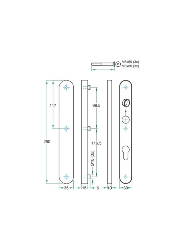 Bu.afdek/Bi.kruk PC92 paar PRIO SKG*** rvs mat LS