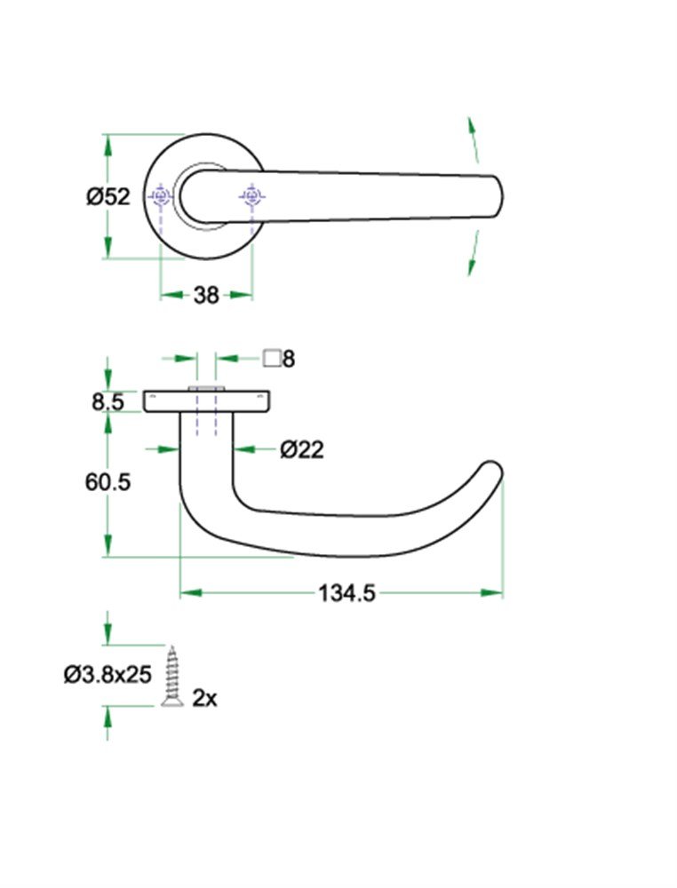Krukgarn FAME PL rvs mat WC 8mm