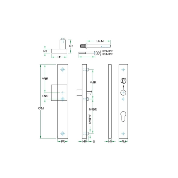 Knop/kruk paar PRIO rechth. SKG*** rvs mat blind/PC72 LS