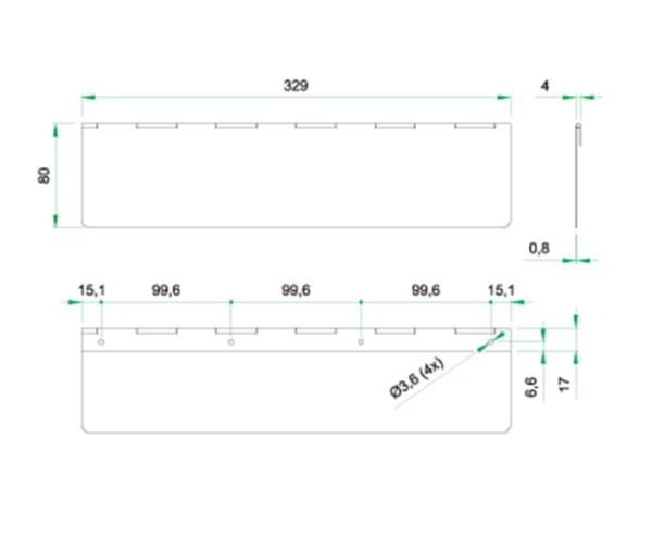 Tochtklep rechthoek rvs mat