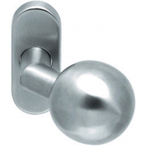 Wisselknop bol verkropt ovaal rvs mat