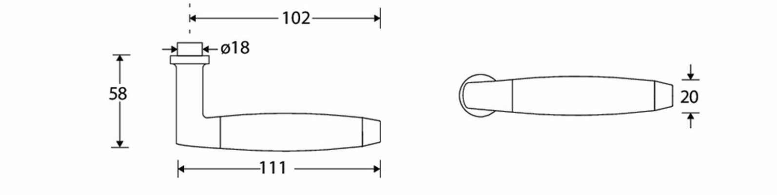Deurkruk Ton MGO/ebben