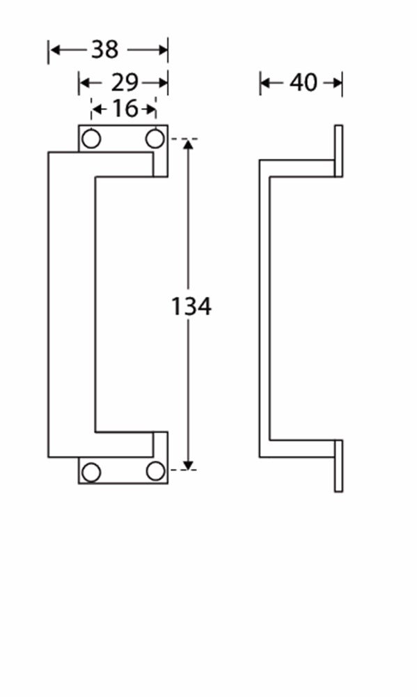 Deurgreep verkropt Art deco MGG