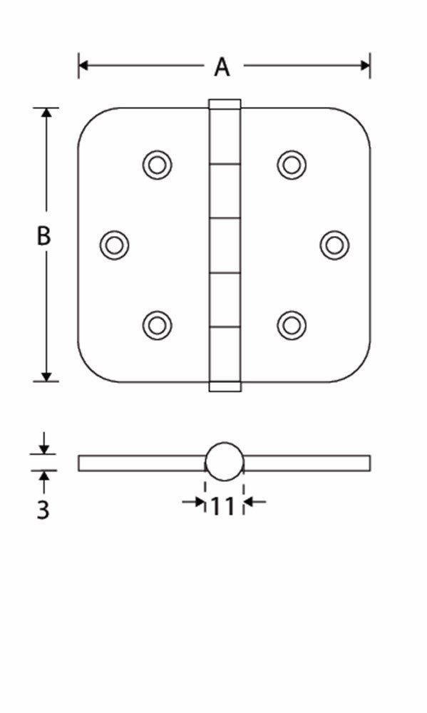Kogell.scharn. RoH 76x76mm MGN vlak