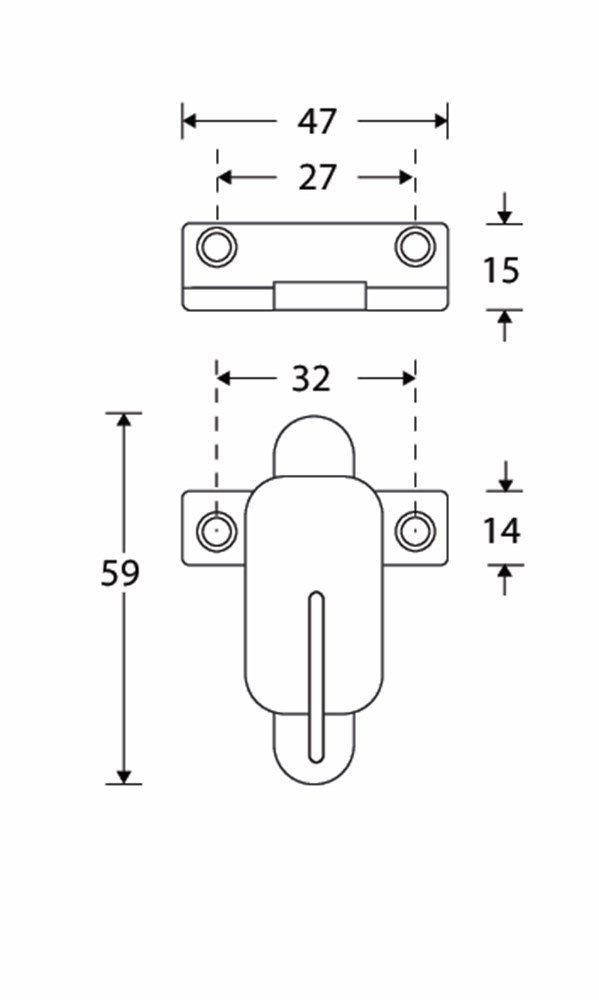 Raamknip Elegant met sluitplaat MMNO