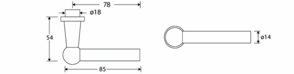 Deurkruk Chemin de Fer 85mm MMZ