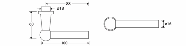 Deurkruk Chemin de Fer 100mm MGO