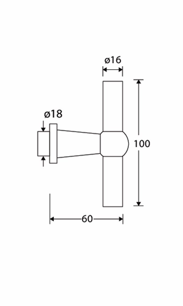 Gatdeel T Chemin de Fer 100mm MTO