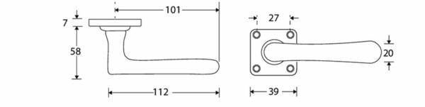 krukgarnituur Linea/Vierkantrozet MMC