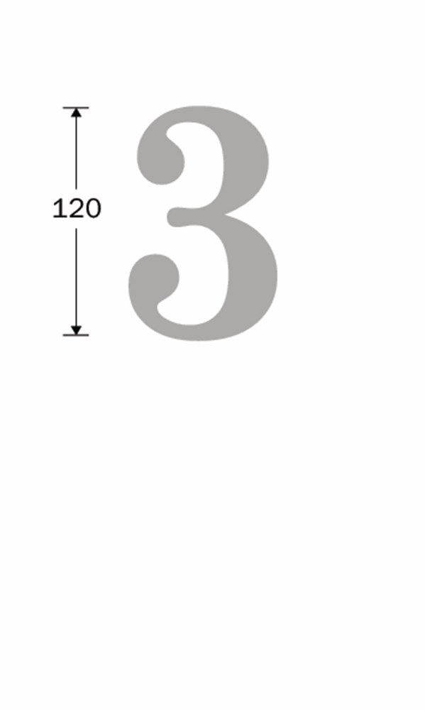 Huisnummer Roman 120mm-3 MGO
