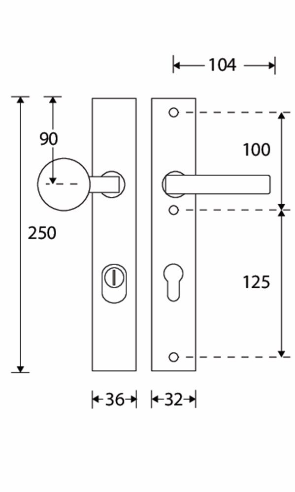 Knopg.RS SKG Kare/Bauhaus smal MGC K72