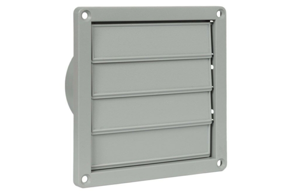 Overdrukrooster kunststof dia 160x160mm grijs met lame