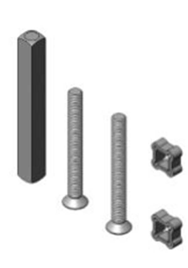 S2 Montageset kruk/duwer dd 61-69mm (1stift+2schr)