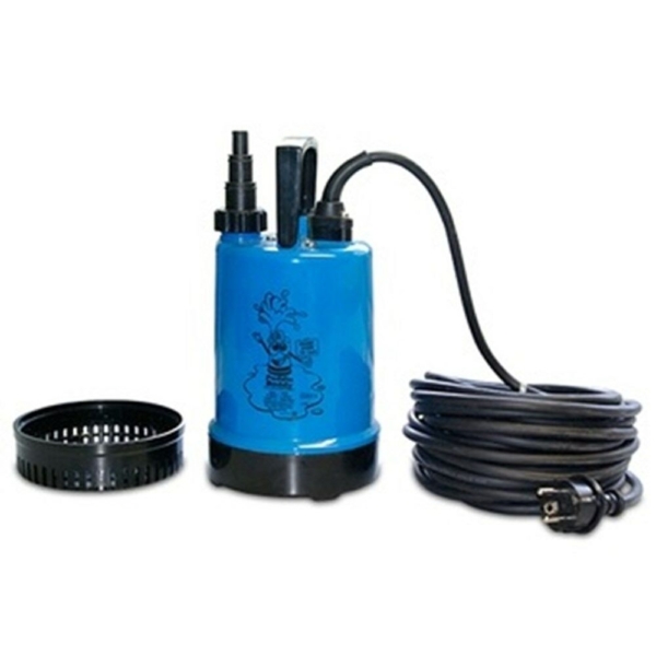 Puddle Buddy vlakzuigende dompelpomp blauw incl.3-traps tule