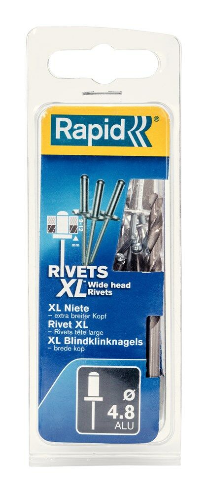 Rapid blindklinknagel XL 4.8x20mm incl. boortje (25st)