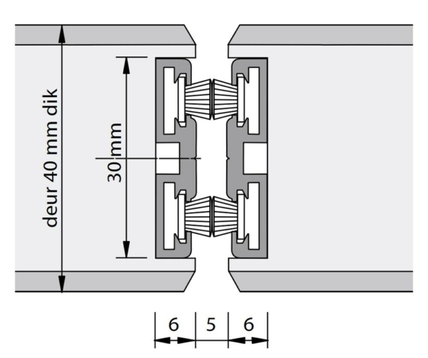 Alprokon borstelprofiel 3010 F1 40mm 2400mm