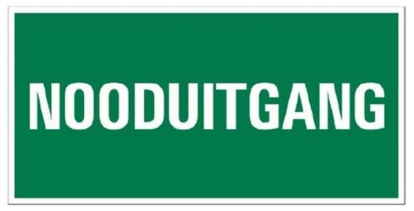 Bord Nooduitgang 300x150mm rechthoek hard kunststof