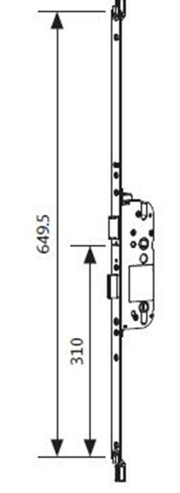 GU Secury X hoofdkastslot PC92 dm45 voorplaat vz vlak 20mm